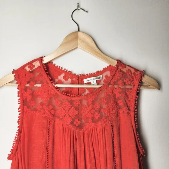 John Paul Richard Midi Flowy Dress with Lace Detail  Size Small - Picture 5 of 8